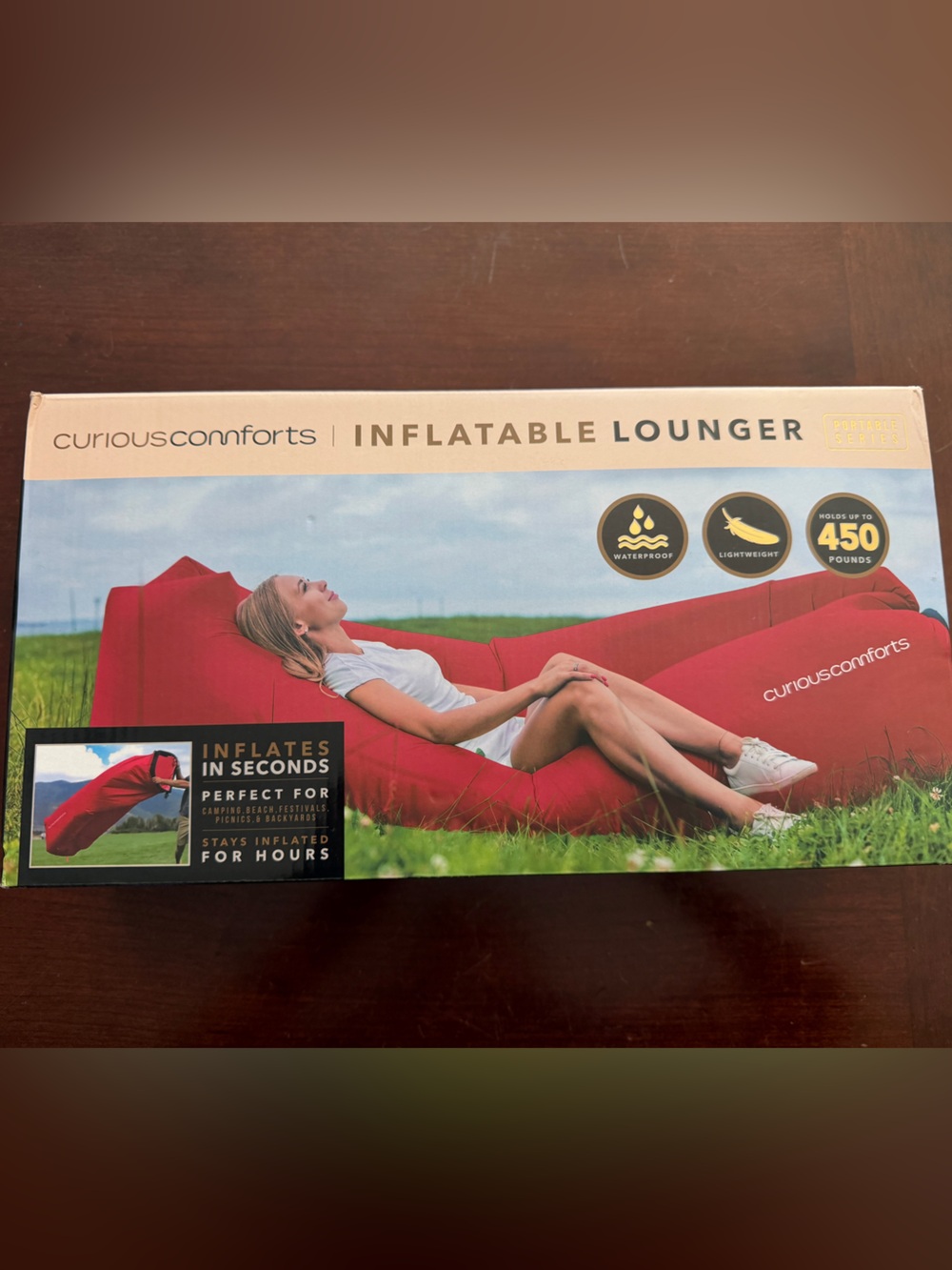Curious Comforts Inflatable Lounger - Red